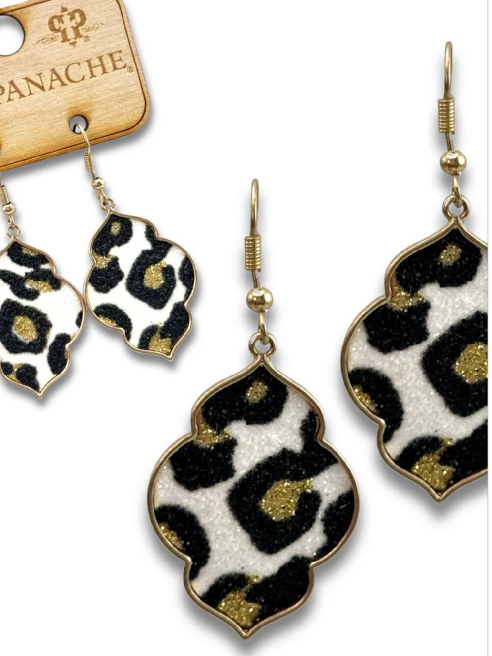 Glitter Leopard Earrings
